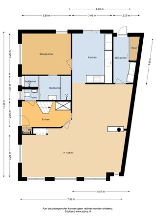 Floorplan - Havenstraat 43, 3752 AB Bunschoten-Spakenburg